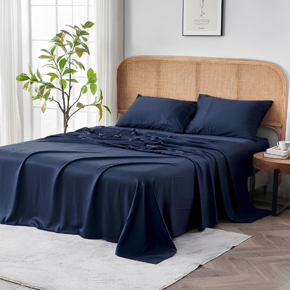 Frosty Dream: Icy Bamboo Cooling Sheets