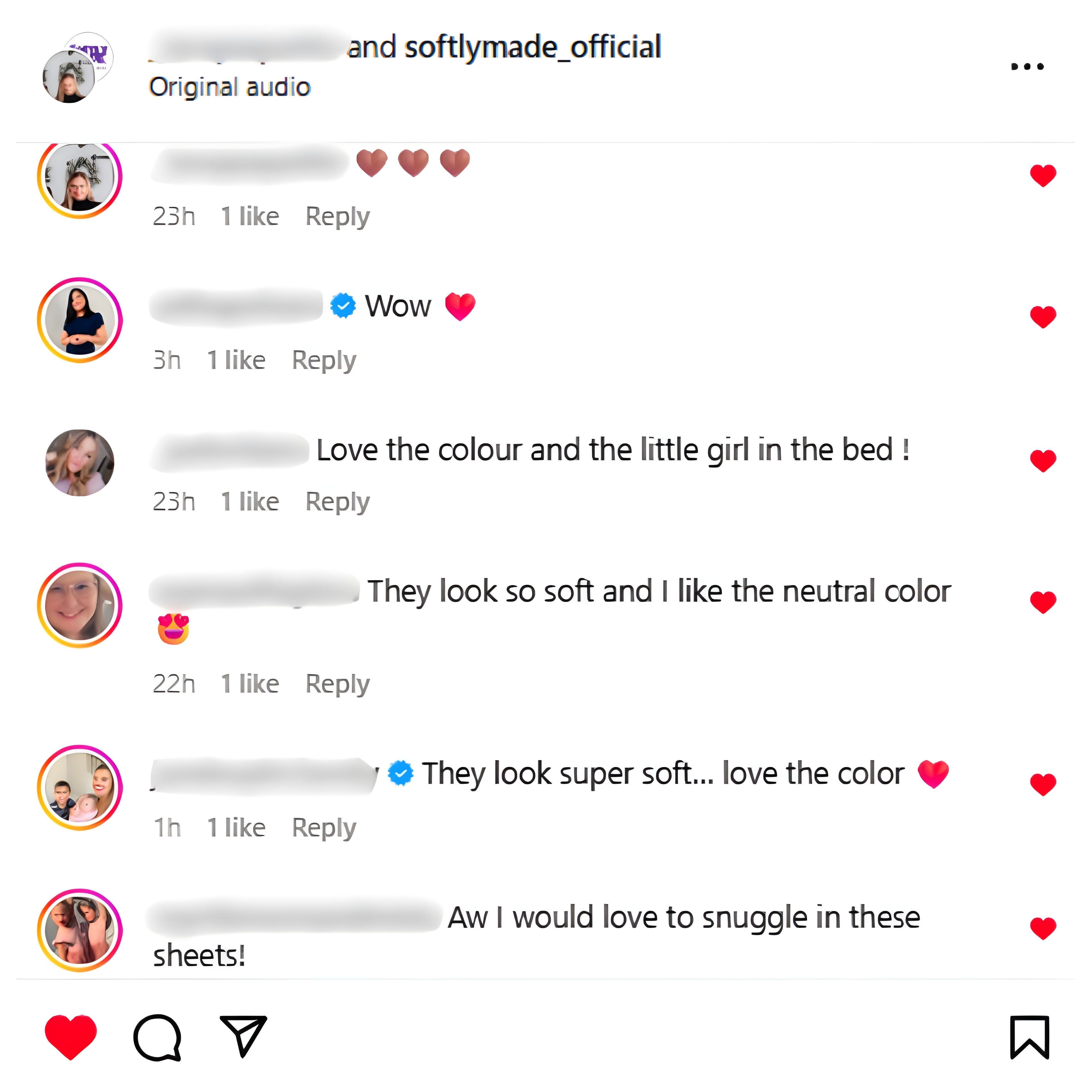 Comments section with user interactions on a product image